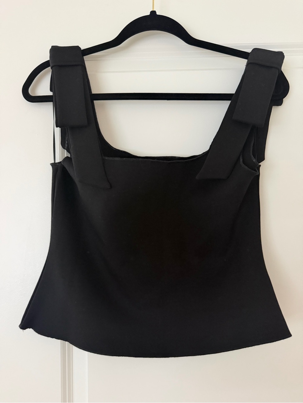 MABLE Black Top with Bows on Straps